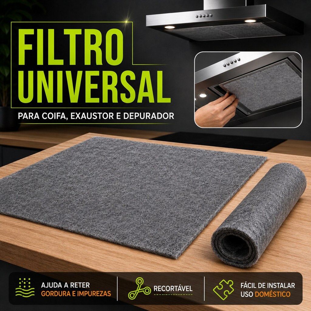 Kit 4 Filtros Exaustor Depurador Coifa Manta Tamanho Universal Lavável