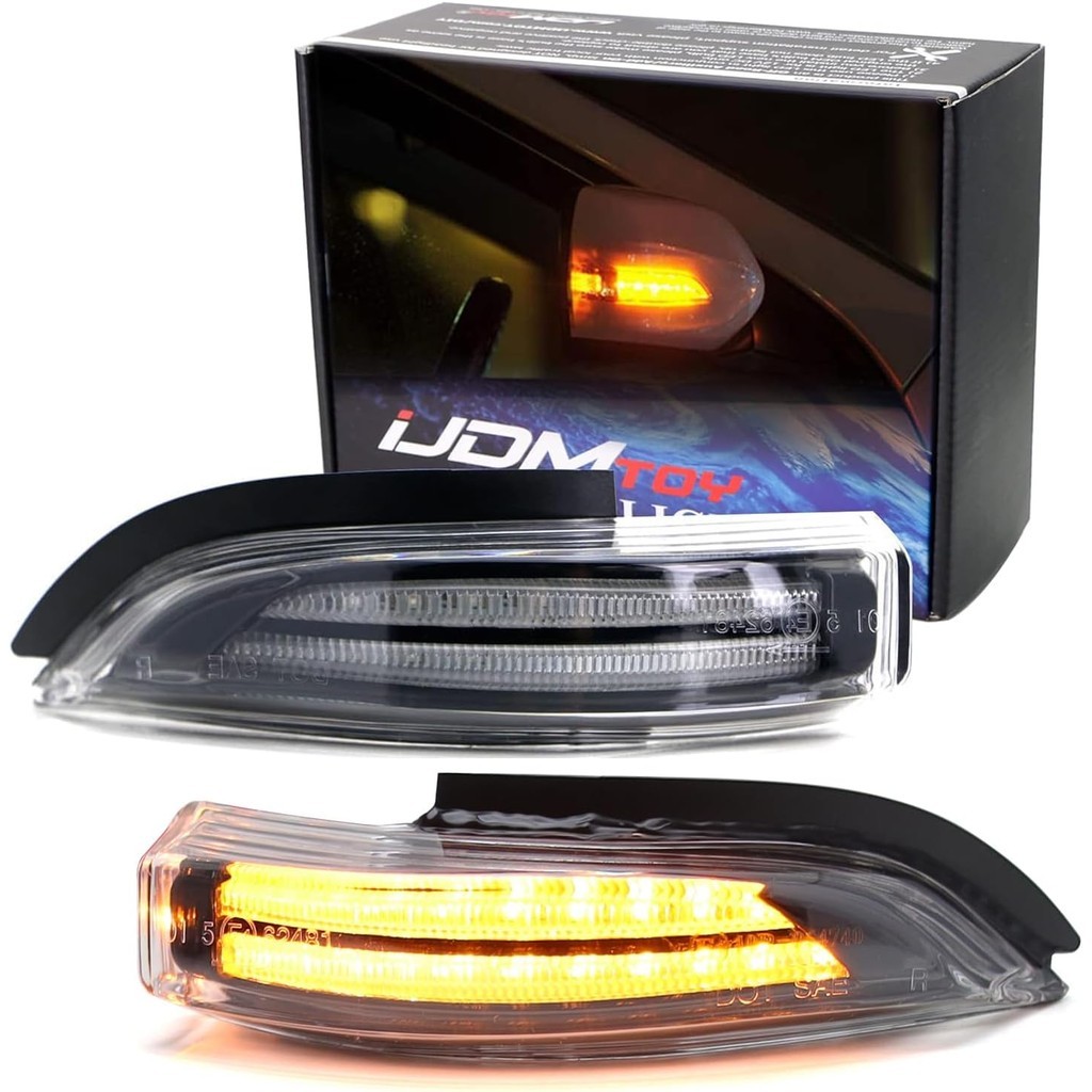 iJDMTOY JDM Lente Transparente Âmbar Flash Sequencial LED Espelho Lateral Conjunto De Luz Piscante Compatível Com Toyota