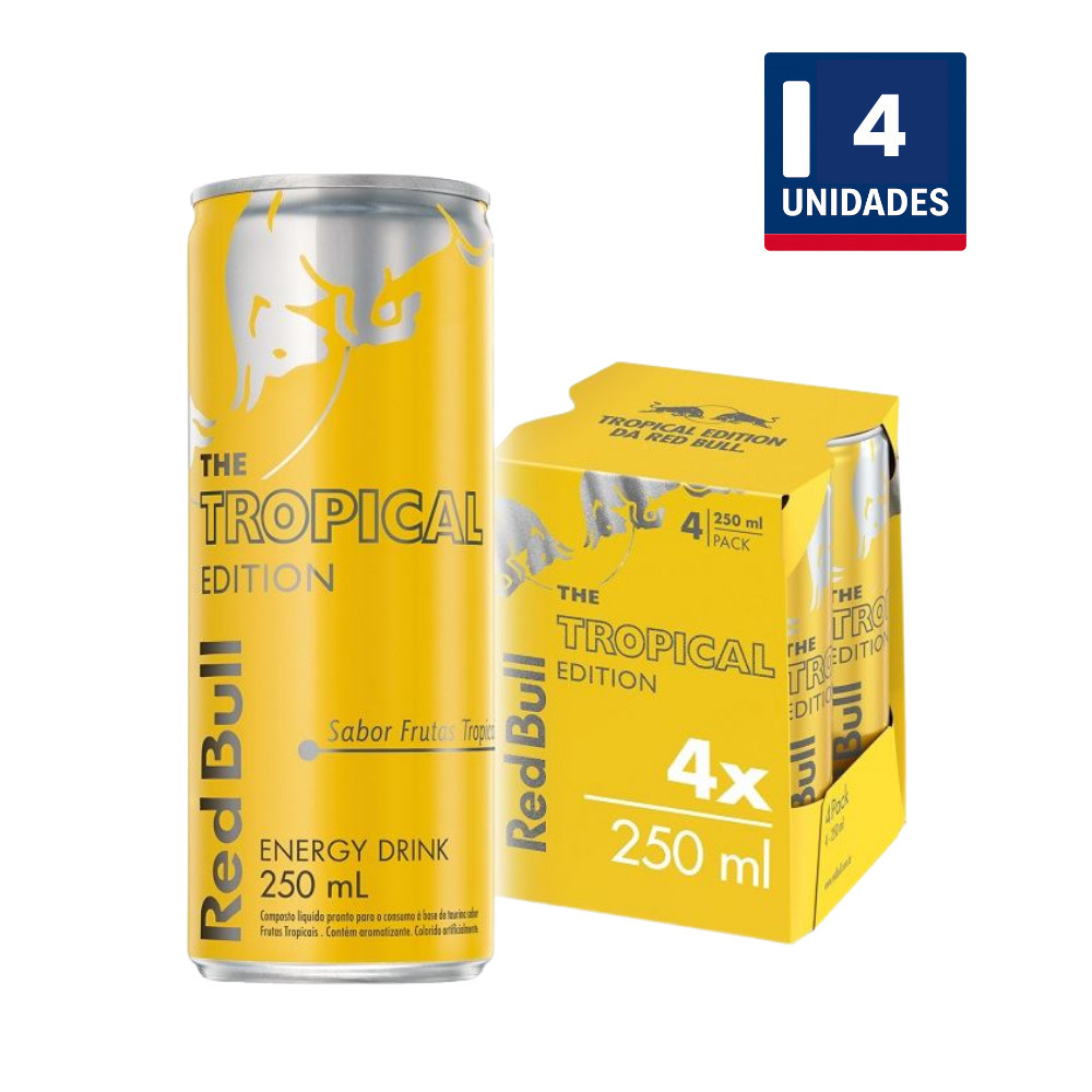 Kit de 4 Energéticos Tropical 250 Ml Red Bull