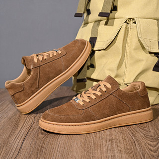 2026 novo estilo tênis masculino camurça sapatos casuais masculino fosco couro genuíno carne tendão sola juventude camur