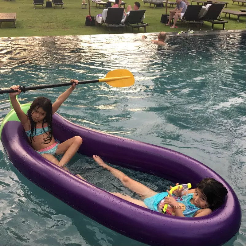 Grosso Oversized 270CM adulto água inflável berinjela flutuante fileira cama reclinável malha pano flutuante barco anel 