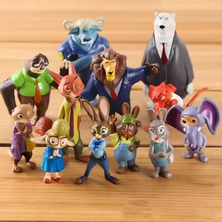 Conjunto de 12 peças de brinquedos de personagens animais de "Zootopia": Coelho Judy Hopps, Raposa Nick Wilde, co GA28