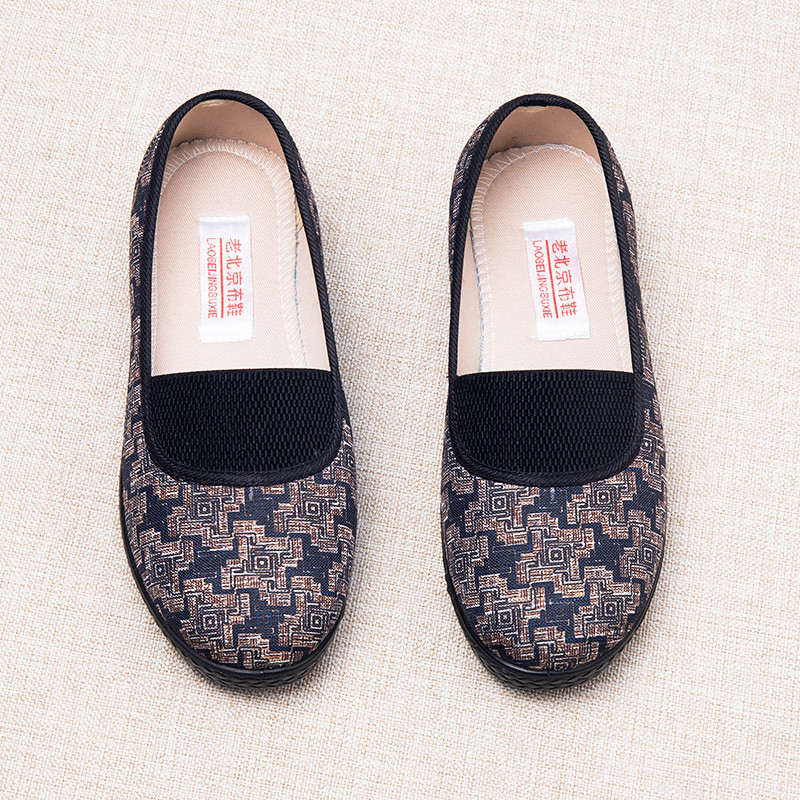 2024 primavera novo estilo velho pequim sapatos de pano sapatos femininos de meia-idade idosos único sapatos feminino mã