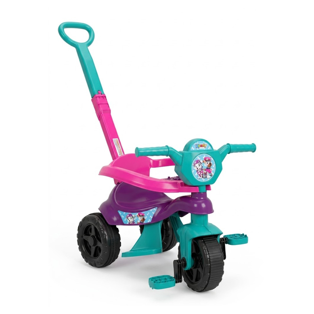 CARRINHO PASSEIO E PEDAL KEMOTOCA PATRULHA BABY ROXO KENDY