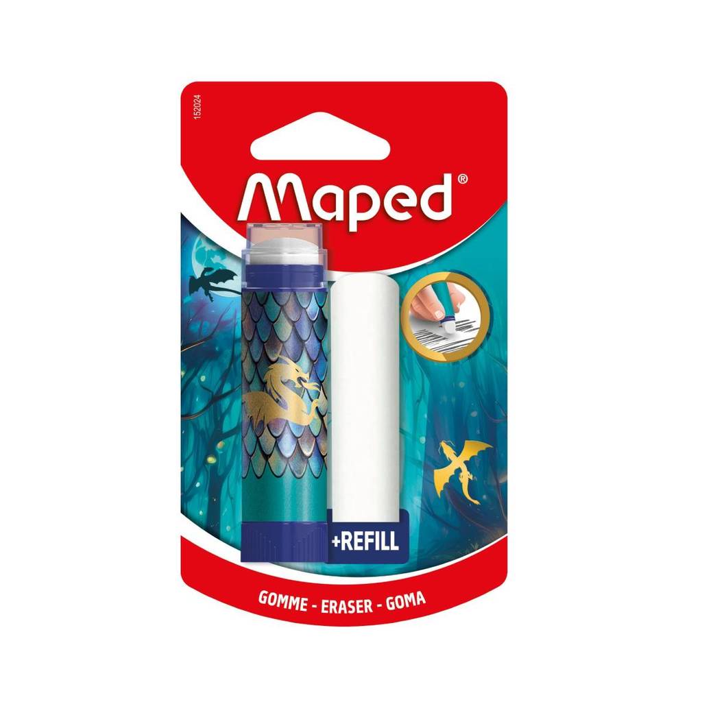 Borracha escolar Stick Tube Dragon com refil 152024 Maped