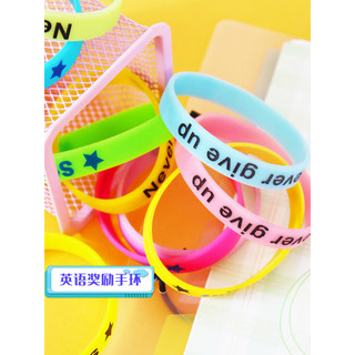 Crianças crianças Silicone fluorescente pulseira esportes inglês professor recompensa estudantes da escola primária ince