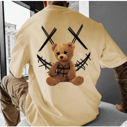 CAMISETA MASCULINO URSO X STREETWEAR 100% ALGODÃO PREMIUM ACADEMIA CAIMENTO PERFEITO