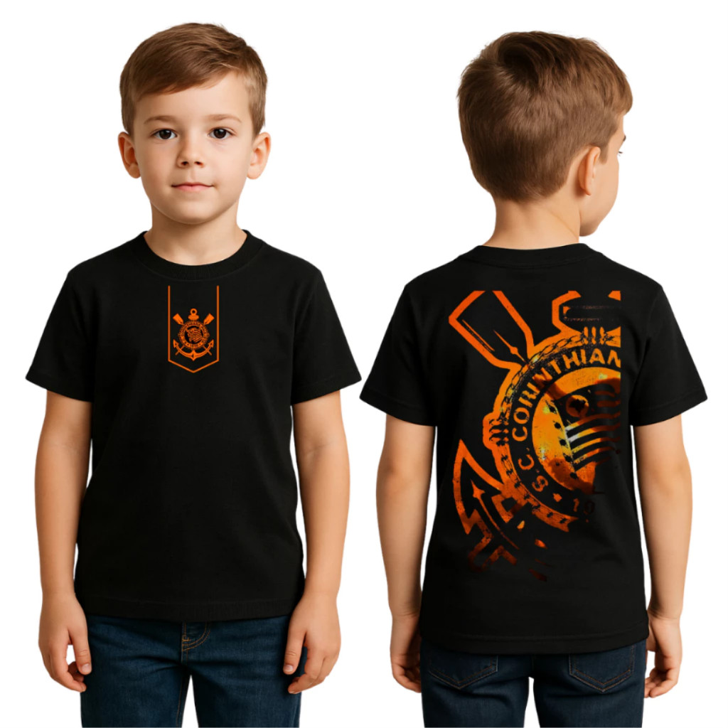 Camiseta Infantil Corinthians Lançamento Estampa Futebol  Algodão, camisa Corinthians Novidade