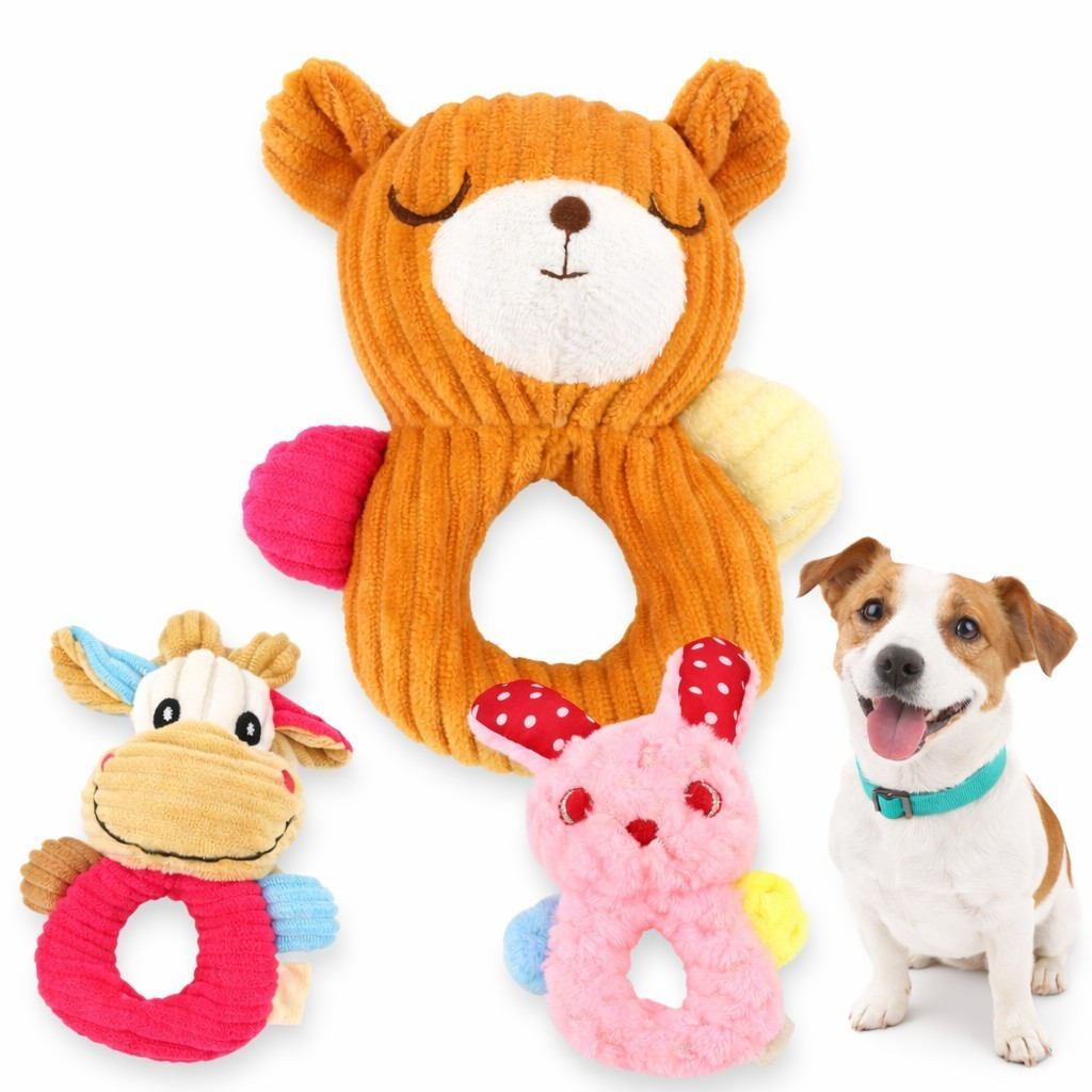 Brinquedo de Pelúcia para Cães, Brinquedo de Mastigar com Som de Animal de Desenho Animado para Cães e Gatos Pequenos