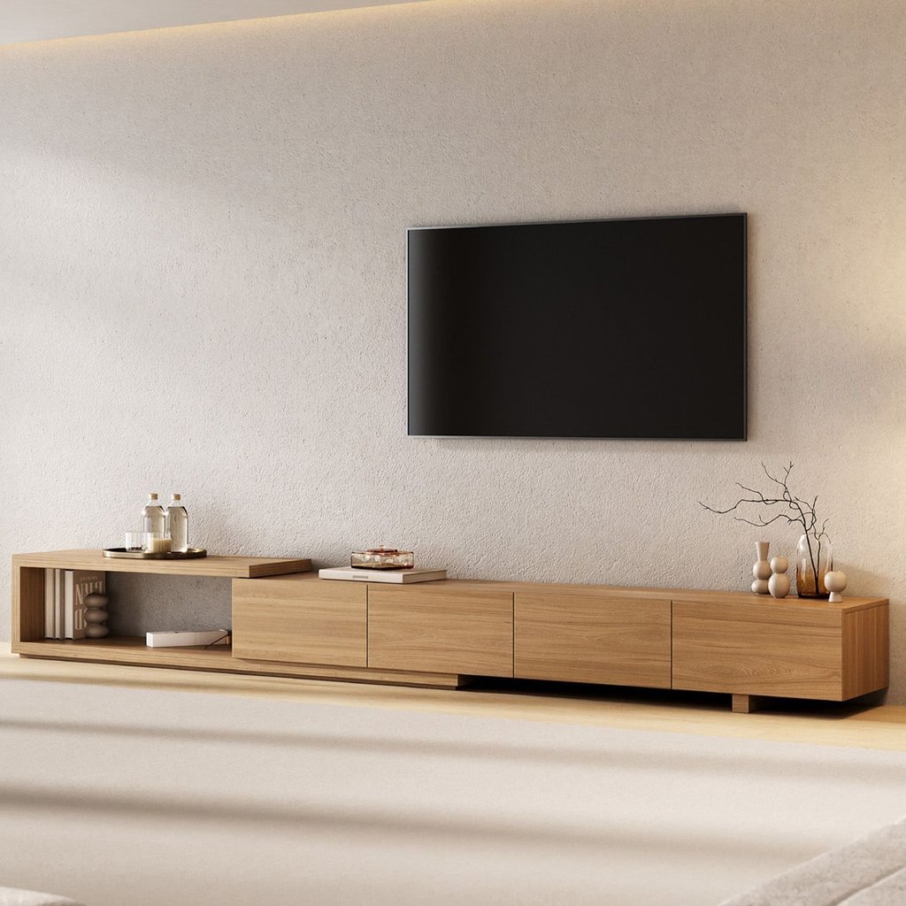 Rack Extensível TV até 75 Polegadas Planejado 304cm Aruá CabeCasa MadeiraOriginals Marrom Jatobá Jatoba