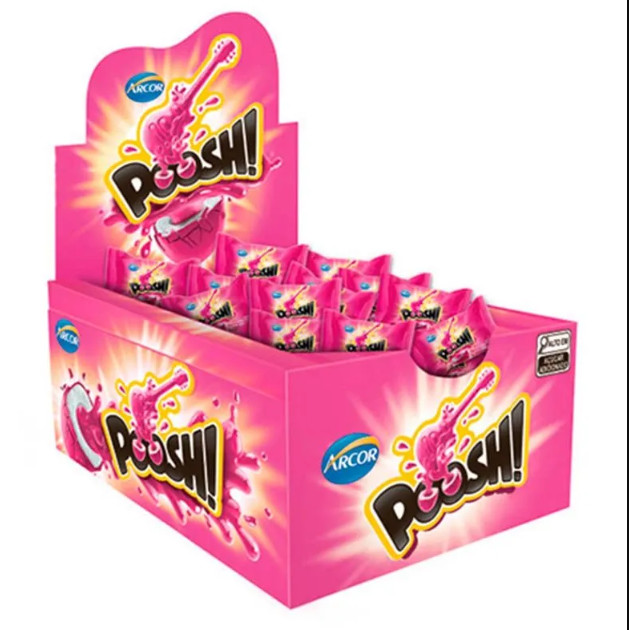 Chiclete Poosh Tutti Frutti Com 40 Unidades De 5g