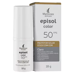 Protetor Solar Episol Color FPS 50 Stick Cor Claro 18g