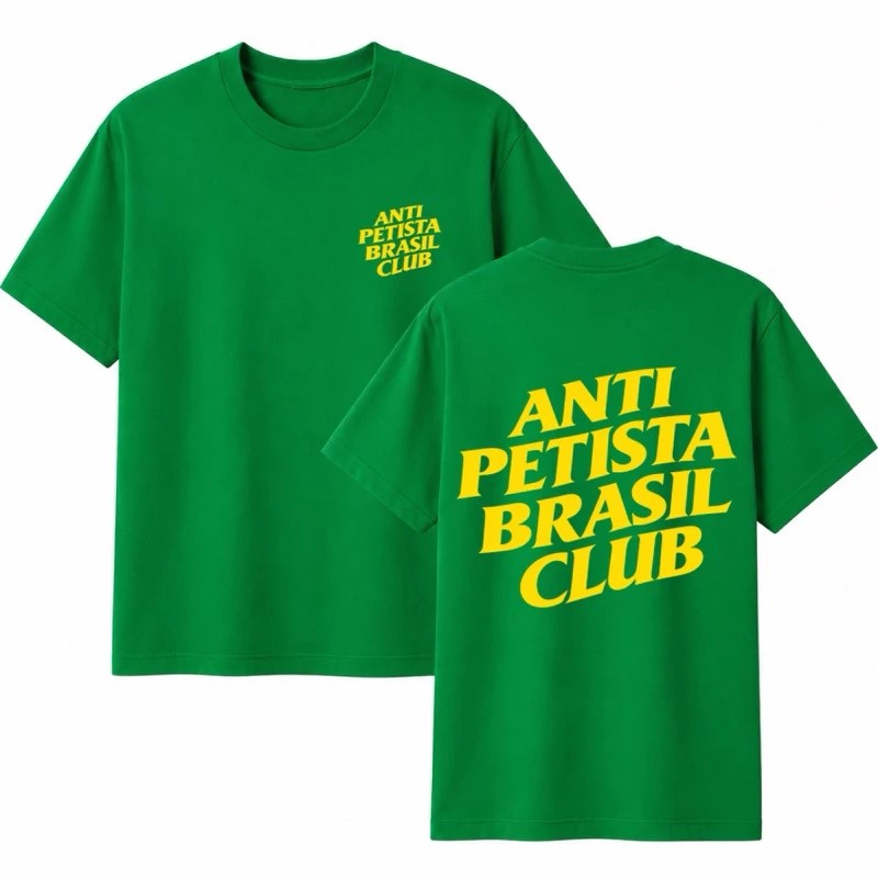 Camiseta Masculina Anti Petista Estampada Camisa 100% Algodão Fio 30.1 Unissex Plus Size Envio Rápido