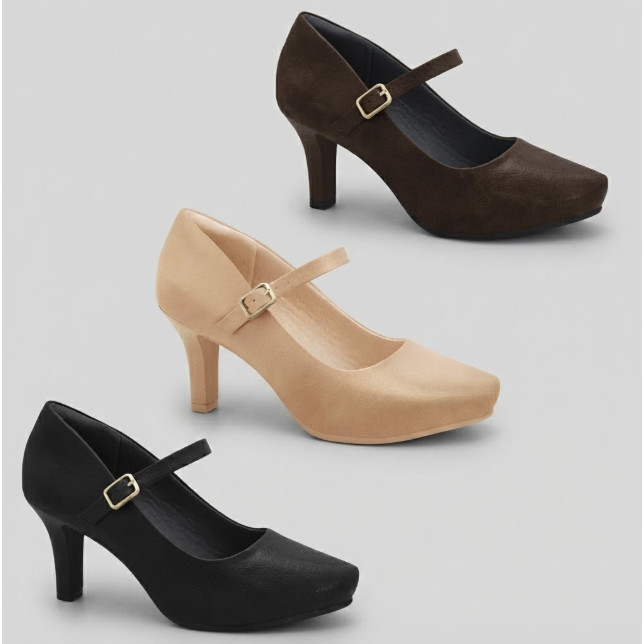 Sapato Scarpin Feminino Comfortflex Meia Pata Salto Médio Fivela Original