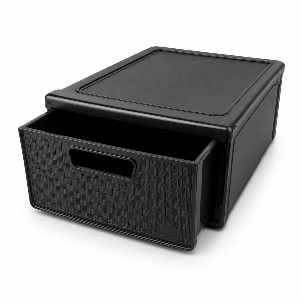 Organizador Modular Rattan 8,2L Gaveta Multiuso Plástica Banheiro Closet Escritório Compacto