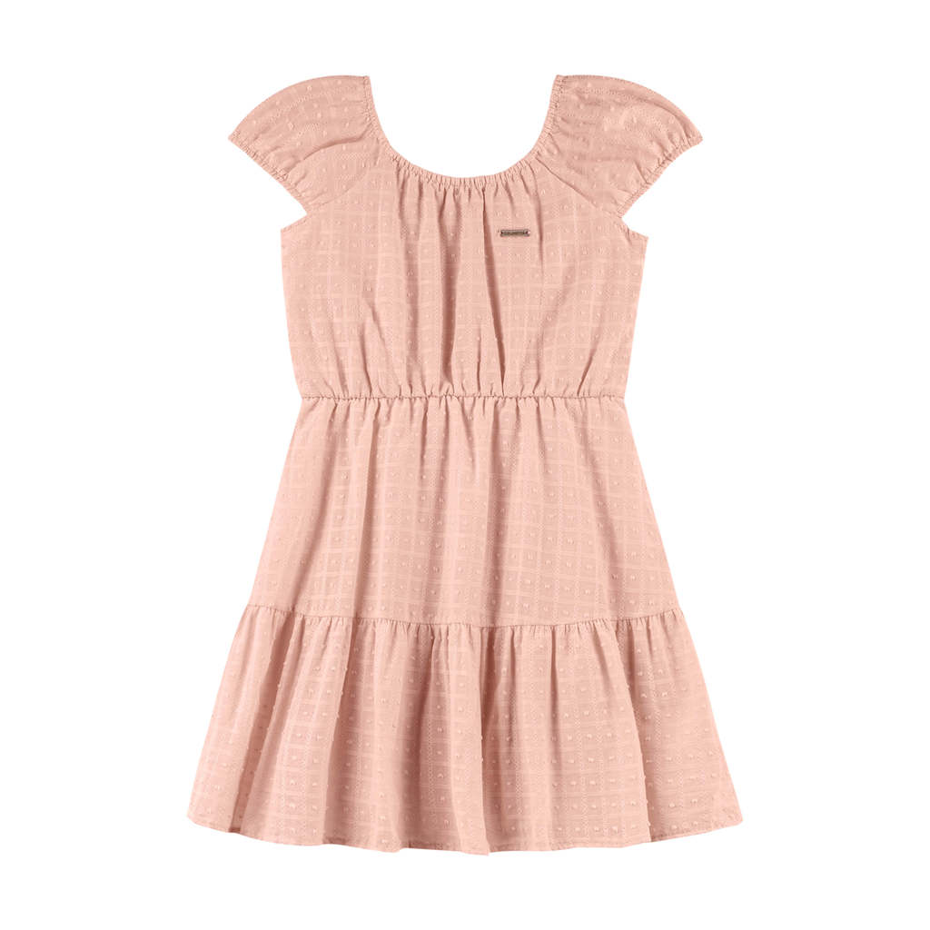 Vestido Infantil Menina Tecido Trabalhado Colorittá Rosa