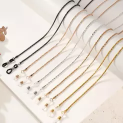 Cordão De Óculos De Sol SUBEI , Correntes Oco , Antiderrapante De Contas De Diamante De Metal