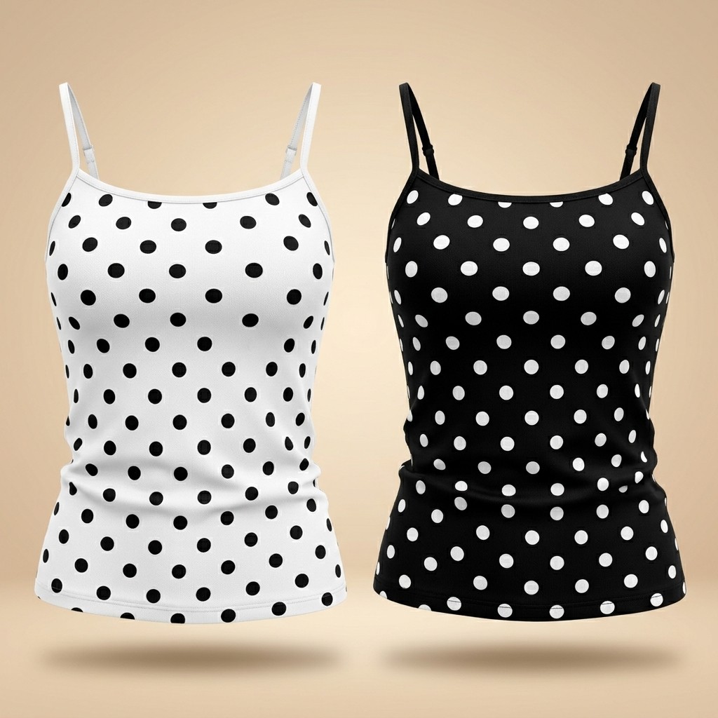 Blusa Regata Feminina Poá Bolinhas Alcinha Básica Justa Moda Blogueira Tendência Verão