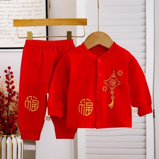 Bebê vermelho mês inteiro roupas festivas recém-nascido infantil cem dias produtos de algodão verão outono novo estilo b