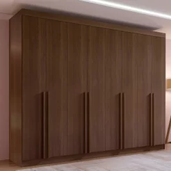 Guarda-Roupa Casal 100% MDF 8 Portas 8 Gavetas Império Marrom Castanho Castanho