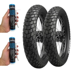 Kit Par Pneu 90/90-19 + 110/90-17 Eurogrip Terrabite + Selante Antifuro 300 ml Bros 160 Xre 190 Crosser SHI 175 Bros 150