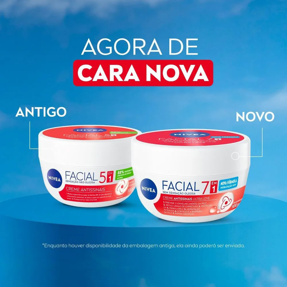 Creme Facial Nivea Antissinais Ultraleve 7 em 1 100g · foto 2
