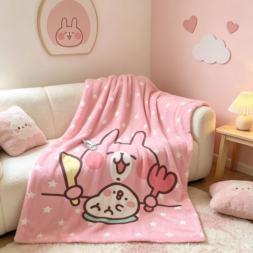 Bonito Kanahei cobertor flanela menina coração dormitório ar condicionado cobertor escritório xale cobertor quatro estaç