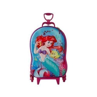 Mala Infantil Pequena Sereia 3D com Rodinhas - Verde
