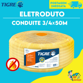 Conduite 3/4 X 50m Eletroduto Tigre Plastilit  Krona Original Rolo Mangueira Corrugada