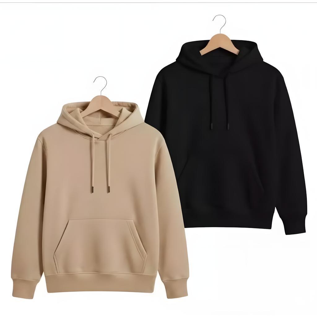 Kit 2 Moletons Casal Casaco Blusa de Frio Masculino Algodão Reforçado Moletom Feminino Flanelado