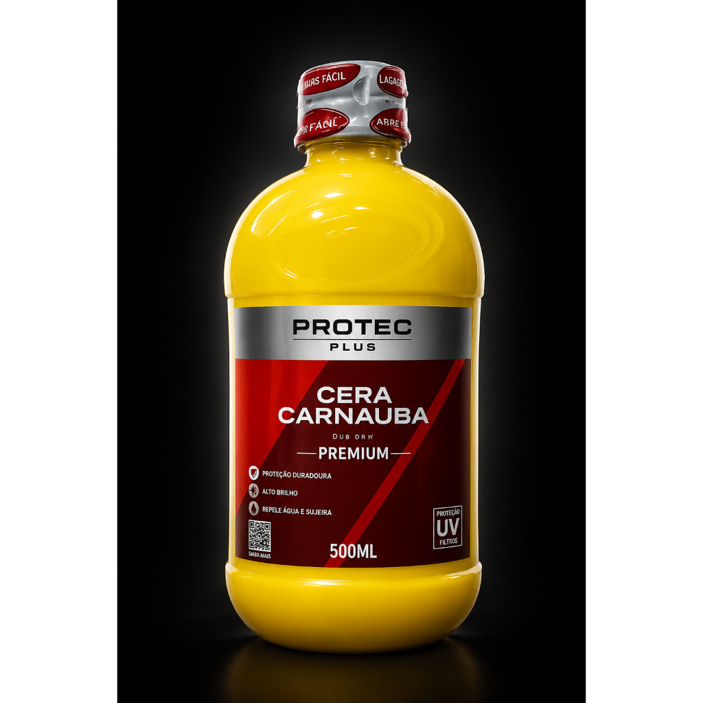 Cera De Carnaúba Premium 500ml Brilho Intenso Proteção Uv