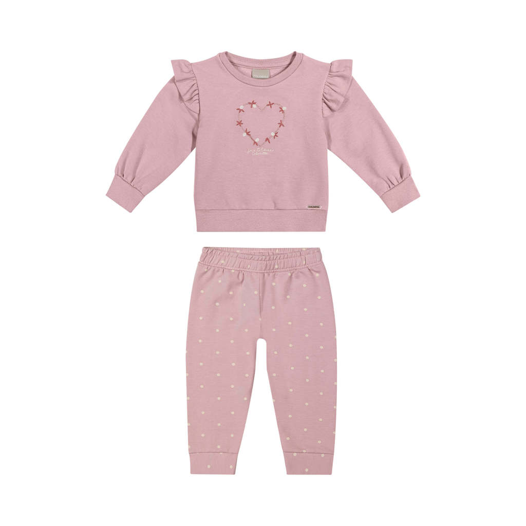 Conjunto Bebê Menina Poás Com Bordado Colorittá Rosa
