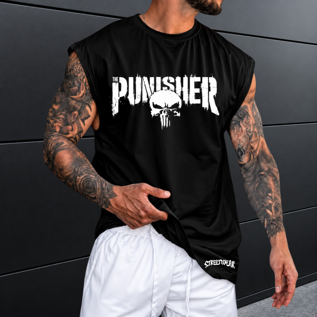 Regata Machão Oversized 100% Algodão Camiseta Cavada Musculação Streetwear Treino Praia Academia