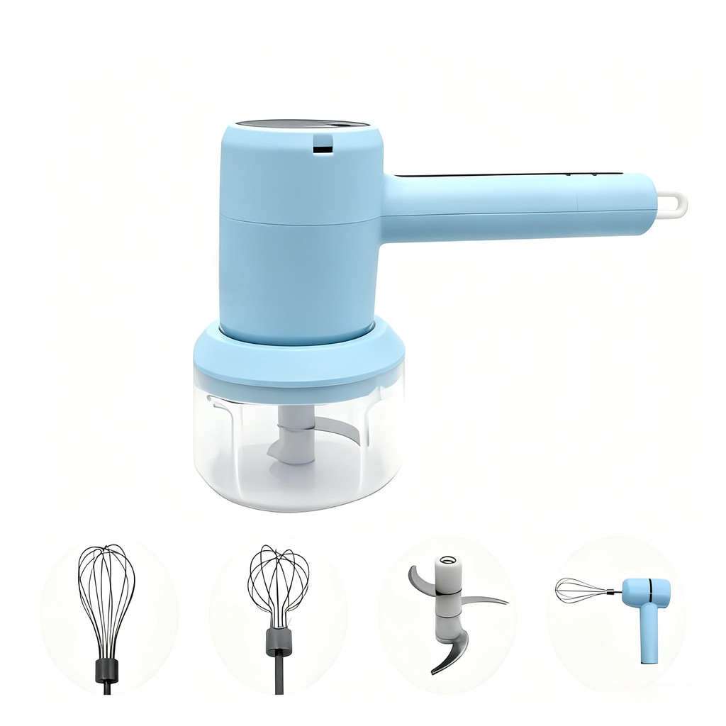 Mini Processador E Mixer 3X1 20w Usb-C Bateria Recarregável 3 Velocidades Silencioso Com Acessórios USB para uso Sem Fio