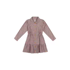 Vestido Infantil Menina Flanela Botões Colorittá Bordô