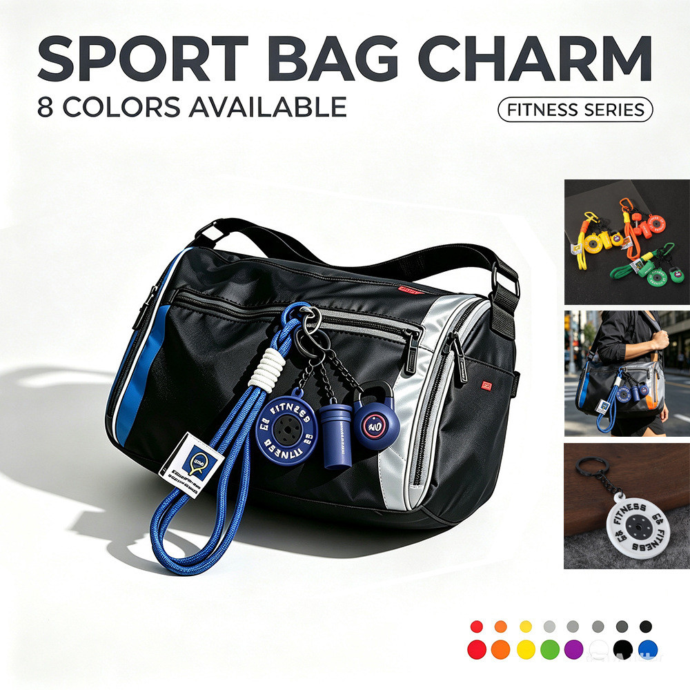 Esportes de Fitness haltere peça combinação chaveiro mochila pendurado acessórios esportes copo água decoração chaveiro