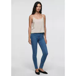 Calça Jeans Feminina Skinny Cintura Média