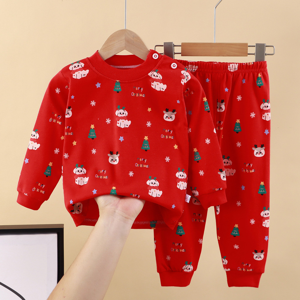 80-140CM meninos meninas pijamas de algodão puro conjunto pequeno médio crianças desenhos animados impressos roupas de o