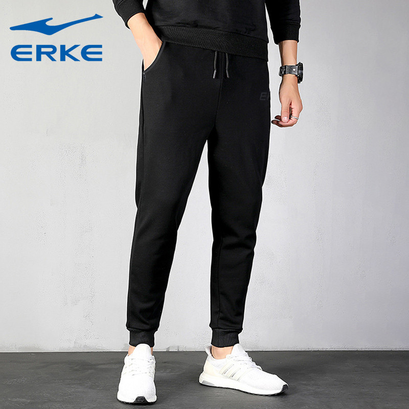 Hongxingerke calças masculinas calças esportivas primavera tornozelo comprimento calças preto puro rendas calças casuais