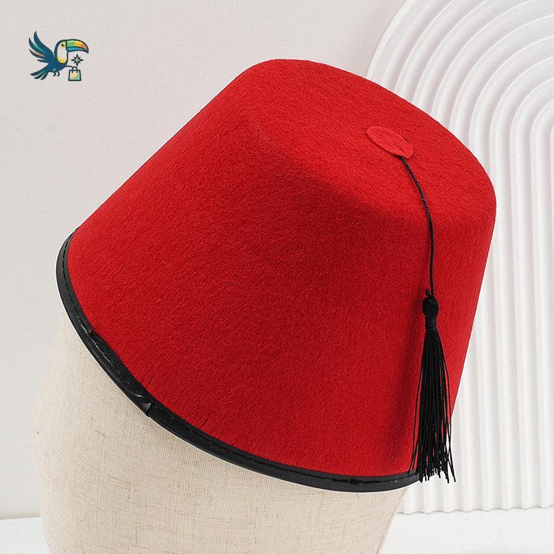 Tarboosh Fez Chapéu Para Homens Universal Vermelho Marroquino Otomano Redondo Respirável Turco sels Boné Role Play Headw