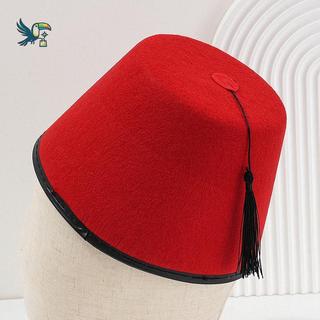 Tarboosh Fez Chapéu Para Homens Universal Vermelho Marroquino Otomano Redondo Respirável Turco sels Boné Role Play Headw
