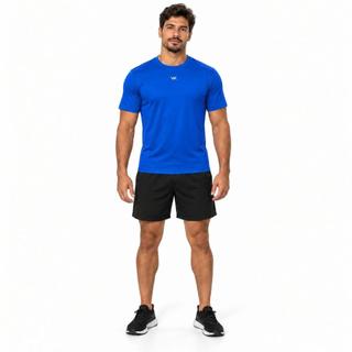 Camiseta Manga Curta Kanxa Segunda Pele Azul Royal - Ajuste Próximo ao Corpo para Treino