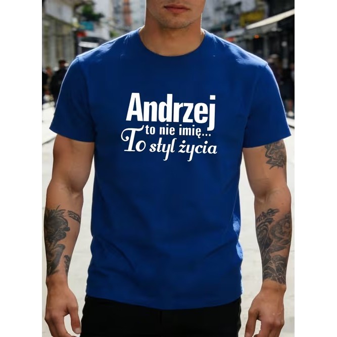 Camiseta Masculina Manga Curta Azul Estampada Confortável Moderna Premium Estilosa para Uso Casual Moda Verão Tendência