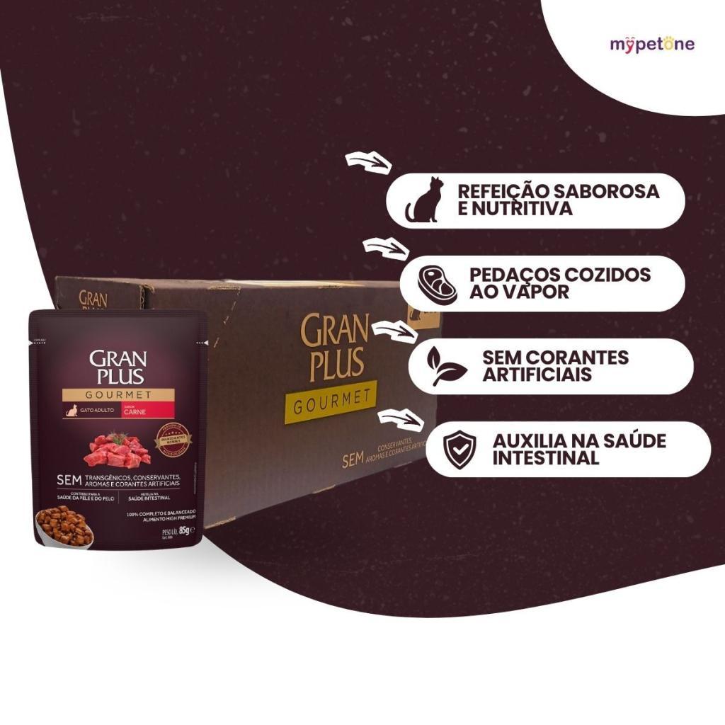 Ração Úmida Sachê Granplus Carne Gatos Adultos Caixa Com 18 Sachês - 85g — imagem 2 de 2
