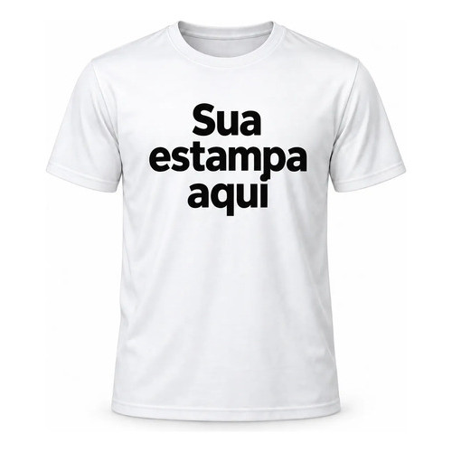 Camiseta Unissex Poliéster Estampada Ou Personalizada Multicolorido Sua Estampa Aqui G Liso