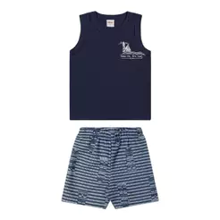 Conjunto Curto Infantil Menino Farol Elian Azul