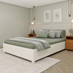 Cama Casal em MDP 193cm x 144cm Mônaco Neve