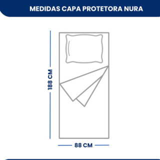 Capa P/Colchão Solteiro Poliéster com Zíper Azul — imagem 2 de 2