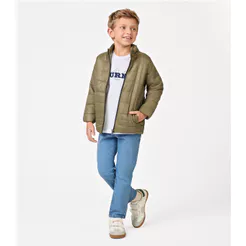 Jaqueta Puffer Infantil em Microfibra Trick Nick Verde