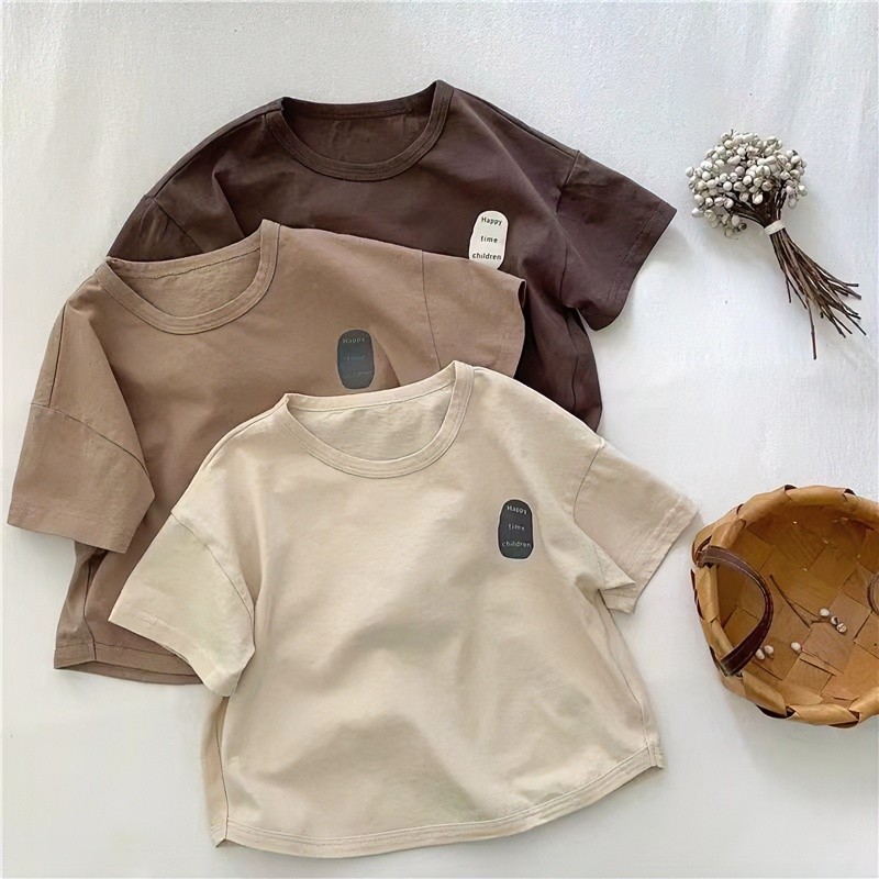 100% algodão meninos camiseta de manga curta 2025 verão novo estilo crianças bebê moda impressa All-Match coreano topo
